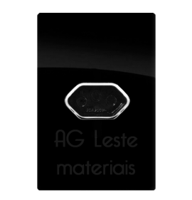 Conjunto Tomada 10A Horizontal 4x2 - Novara Especiais Preto Brilhante Cromado 